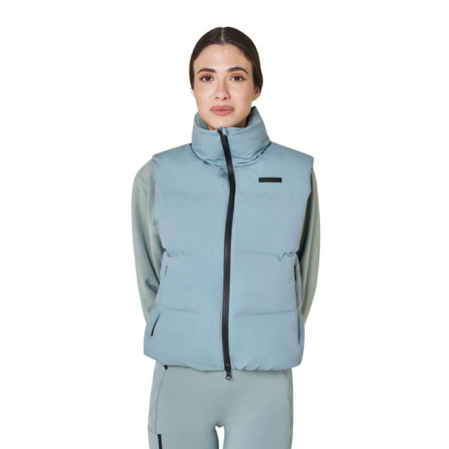 Colete feminino acolchoado com gola alta