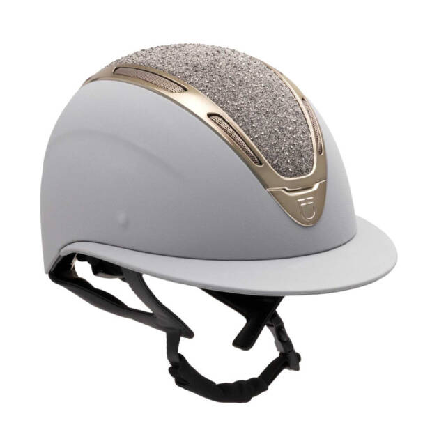 Cap Apocalypse feminina com casco revestido e strass, homologação ASTM F1163-23
