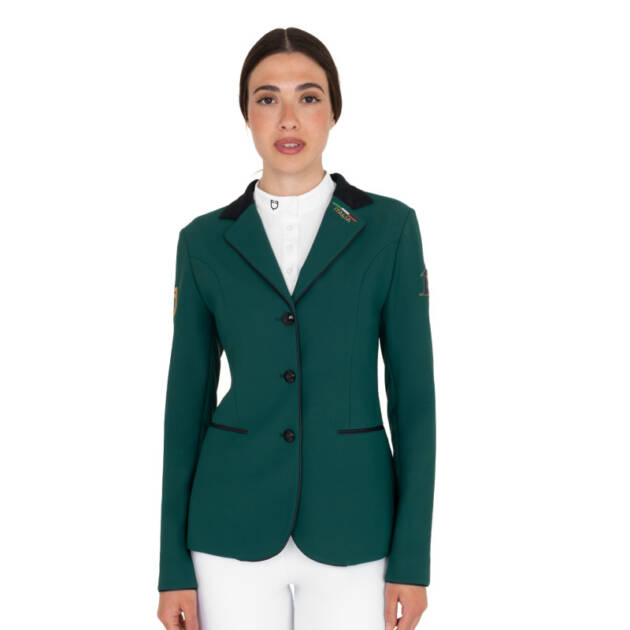 Casaco feminino de concurso de três botões Equestro X FISE 100