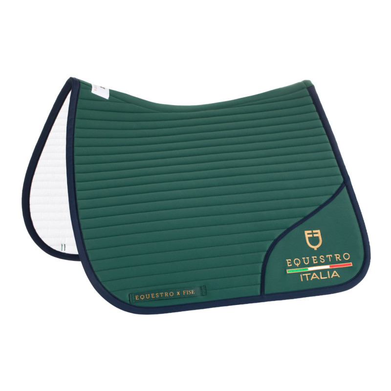 Manta de sela de dressage com logótipo bordado Equestro X FISE 100